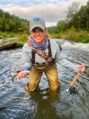 First trout on the fly.