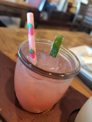 Strawberry margarita is just so cute with this little straw ;)