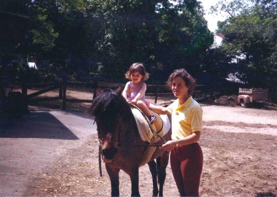 Karen giving a lesson to a new rider