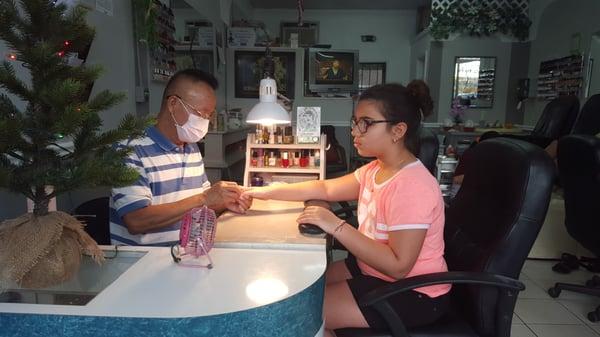 Getting my kids nail's done!