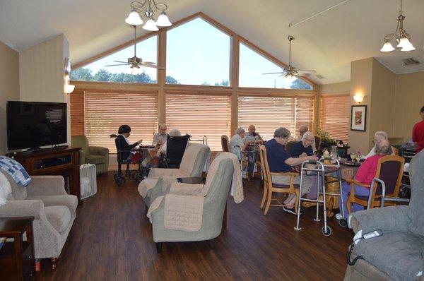 Memory Care Dining Room and Activities Area