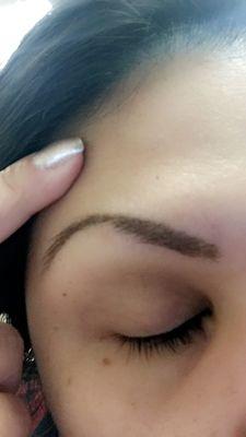 TERRIBLE!!! I asked just to clean up my brows. Did not ask to shape or anything. I guess she felt I said please make them super thin