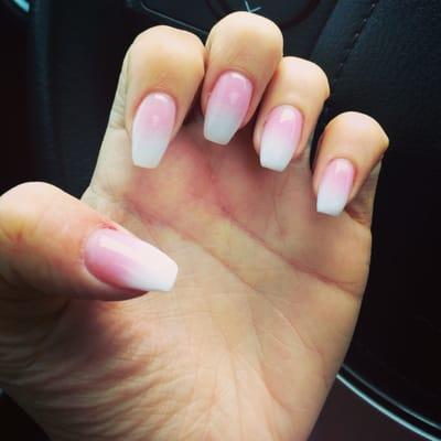 Ombre French tip.