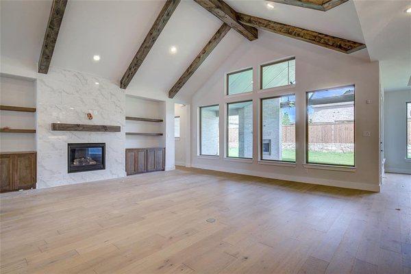 Natural light and vaulted ceilings make for open spacious living