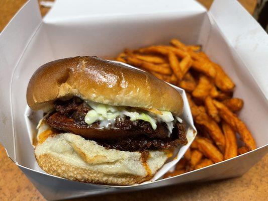 Nashville Chicken Sandwich & Sweet Potato Fries