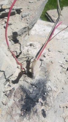 This is where a wire had caught on fire!