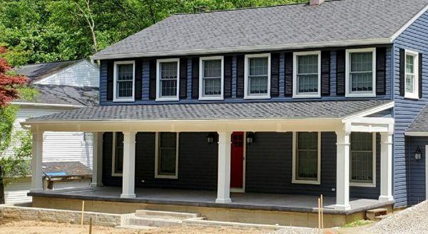 A new porch, siding, and roof
What a game changer.