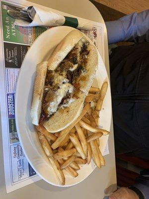 Philly cheese steak and fries