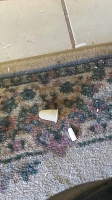 This place is DISGUSTING! Nails and junk like this was all over the floor!