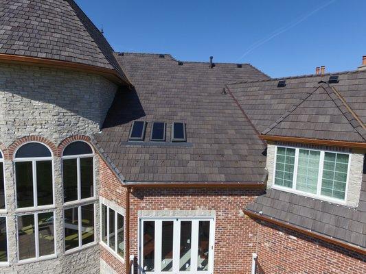 New roofing and gutters for a Stonebridge client in Aurora, IL  Restoration needed after wind damage