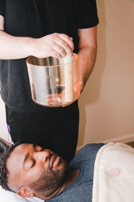 Sound Bowl with a Reiki client