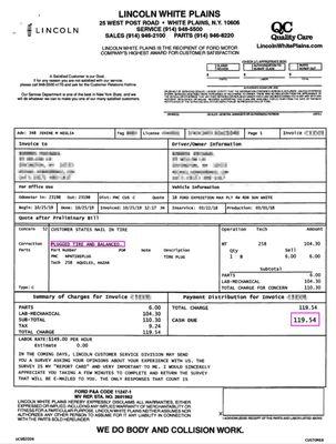 Charged me $120 to patch and remount/balance a SINGLE tire.  Last time they charged me $95 to mount and balance all FOUR. Rip off.