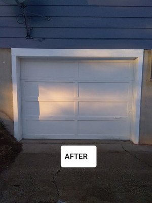 Garage door caulked, painted, and new bottom seal.