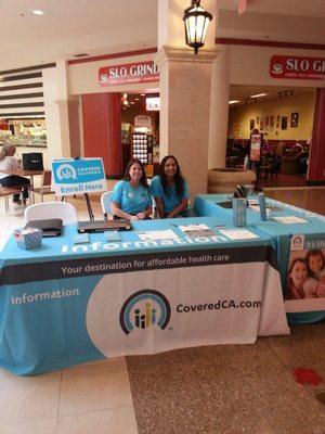 Gabby & I working a Covered California enrollment info booth at Santa Maria Town Center!