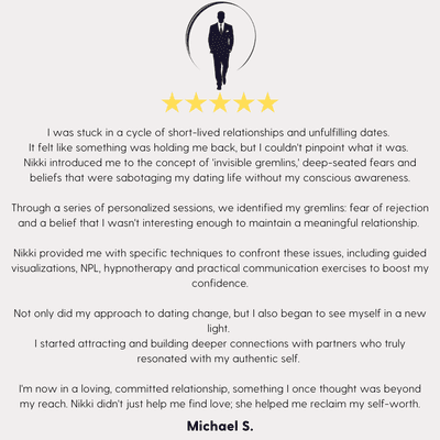 Client review for life coaching and dating coaching.