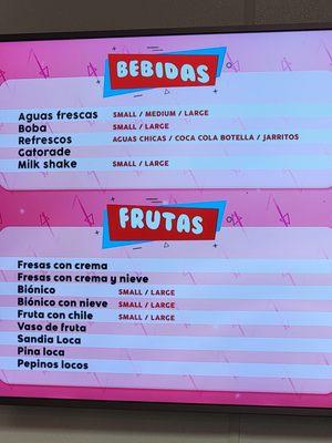 Bebidas, Frutas