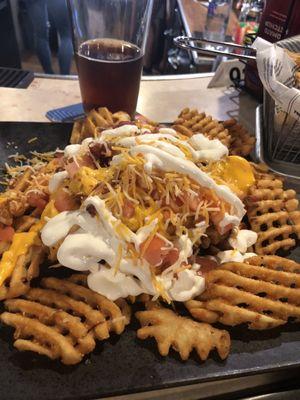 Loaded waffle fries