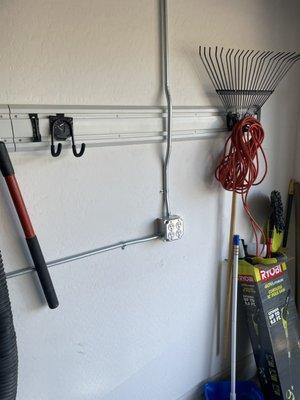 Added 20 amp outlets in garage