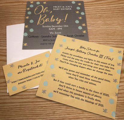 Custom invites for your baby shower, upcoming event, and more!