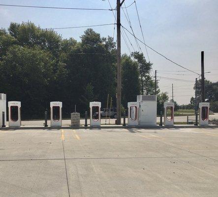 Tesla charging stations.