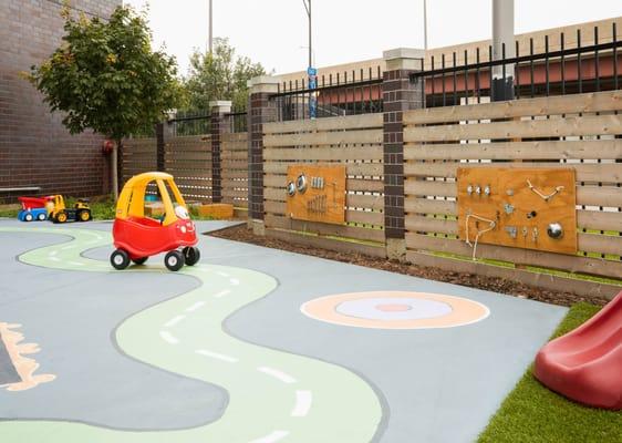 Outdoor Playspace (1500 SF, large play area for kids to run around, have fun and be as loud as they want!)