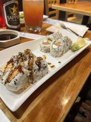 Spicy Crab Meat Roll and Salmon Roll