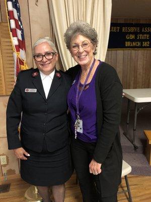 President Pam and Captain Sylvia of the Salvation Army