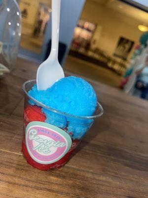 This is the cherry and blue raspberry Italian ice!