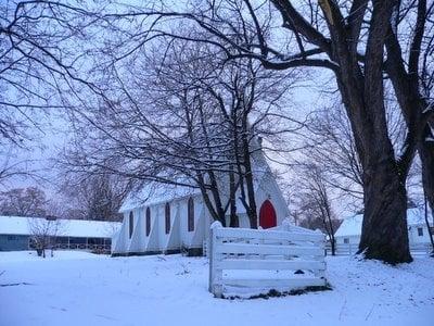 A church in the pictureque town of Cove, Oregon.