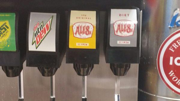 Diet and regular Ale8  on tap.   Yum