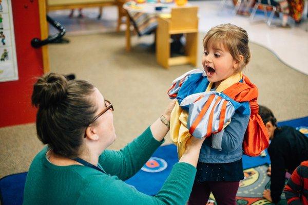 Our preschool classes have small class sizes.