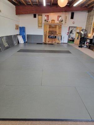 Installed padded floors