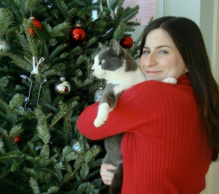 April White (Pet Nanny) and her cat Bengerman.