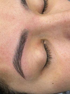 Eyebrow threading .