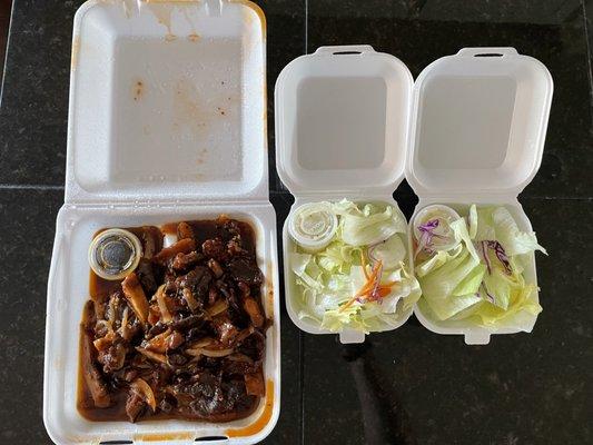 Spicy Chicken & Beef (No Rice, Extra Salad)