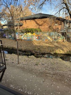 View of the creek from the dining area (back of the restaurant)