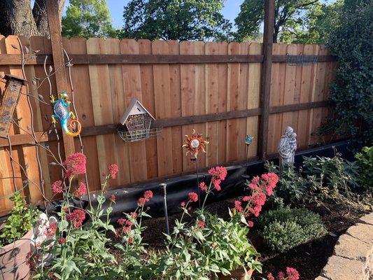 Interior of fence from yard. So clean and nice to look at!