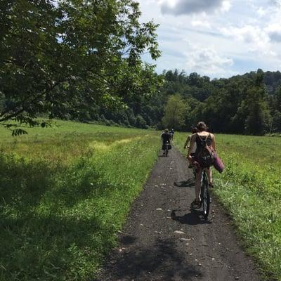 Part of the trail through a beautiful meadow.