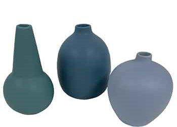 Shades of Blue Ceramic Vases 4.5" - 6"