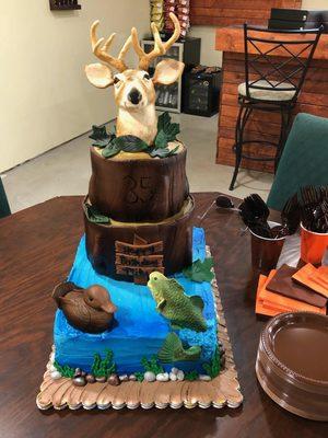 Everything on this amazing cake was edible except for a few support rods. It tasted as great as it looks!