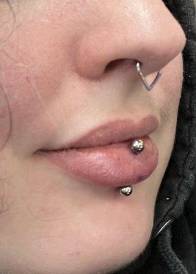 Vertical Labret Piercing