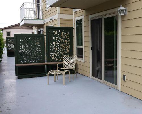 Large, private, spacious patios for our first level apartments.