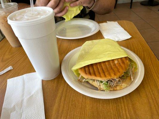 Torta and horchata