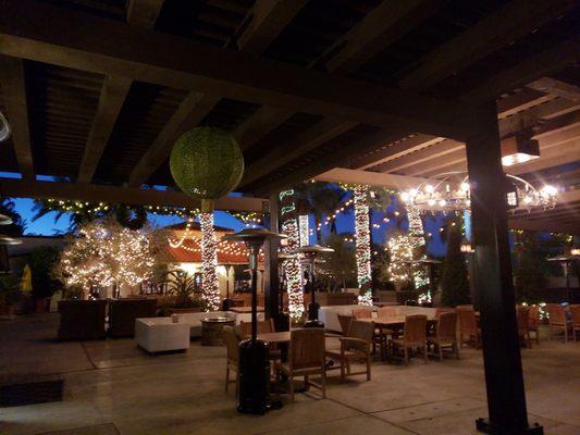 Outdoor patio during the holidays