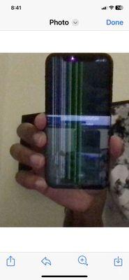 This is what my phone looks like after getting my cracked screen fixed at his shop.