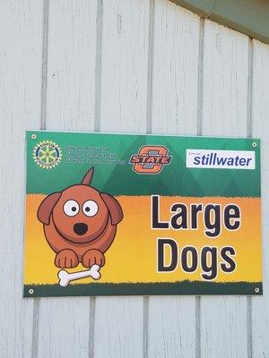 Separate sections for little dogs and large dogs.