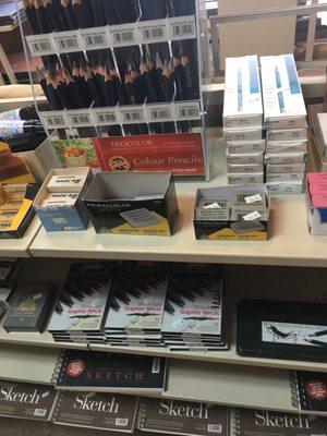 You will find a selection of graphite pencils, erasers, sketch pads, watercolor pencils, oil pastels, and more at the store!