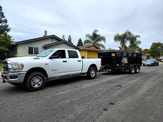 15 yard dumpster rental. Merced, CA residential cleanout.