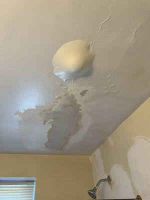 New/Active water damage over OLD water damage.