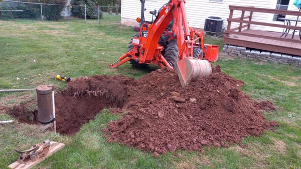 Plumber & Excavator
 1 call took care of the multi skilled problem.